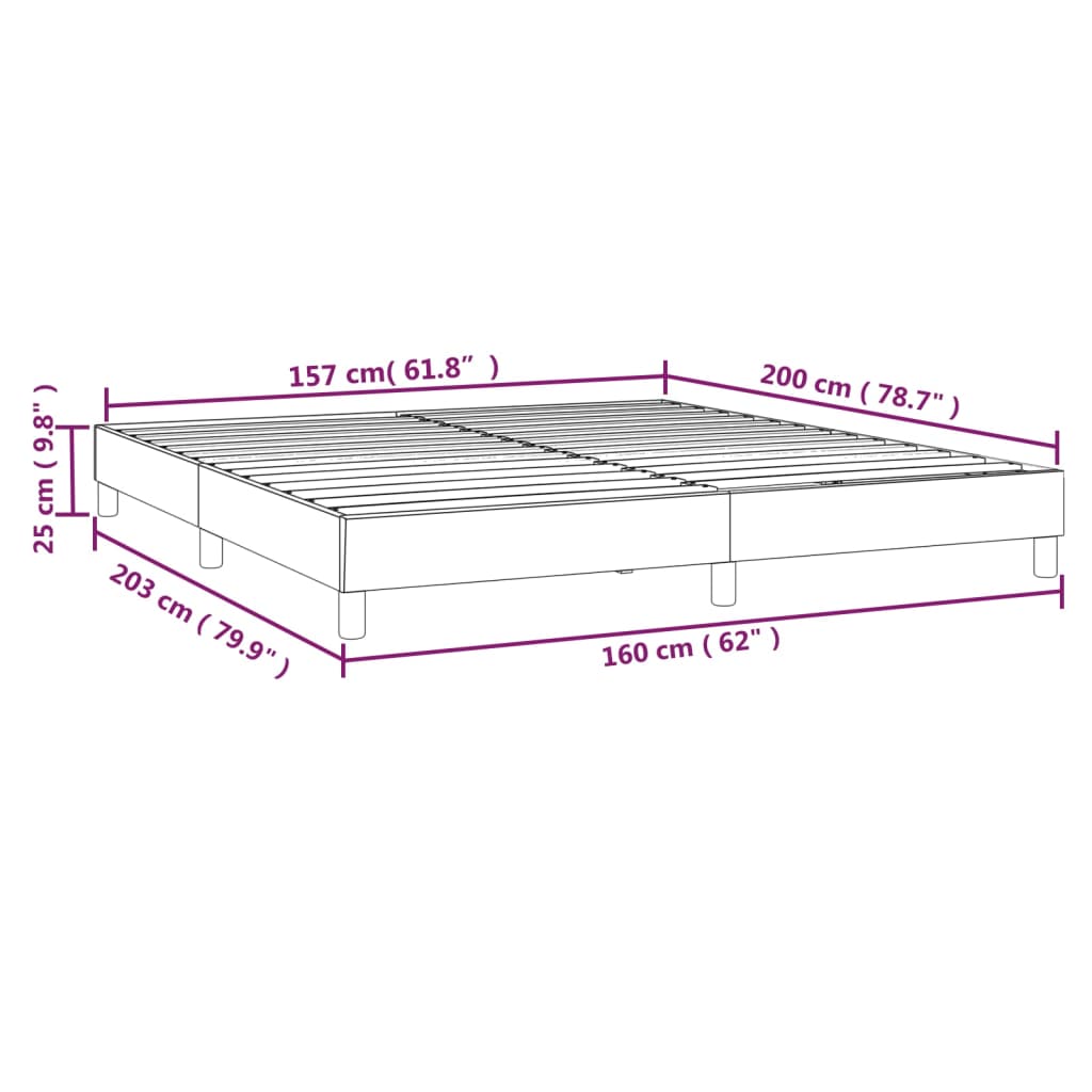 Bettgestell ohne Matratze Dunkelgrau 160x200 cm Stoff