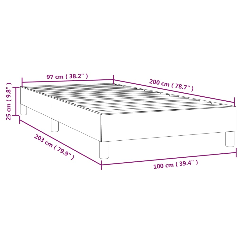 Bettgestell ohne Matratze Dunkelgrau 100x200 cm Stoff