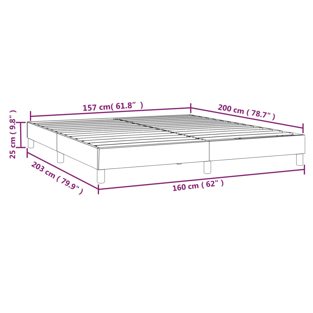 Bettgestell ohne Matratze Taupe 160x200 cm Stoff