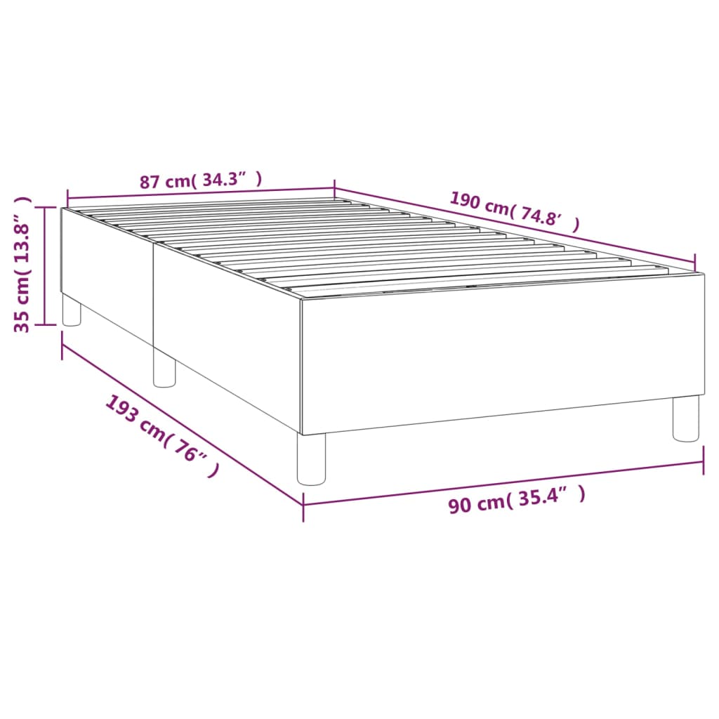 Bettgestell ohne Matratze Hellgrau 90x190 cm Stoff