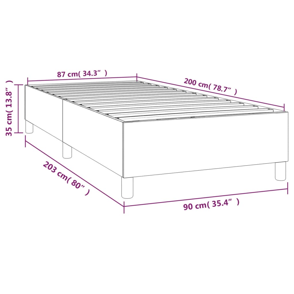 Bettgestell Blau 90x200 cm Stoff