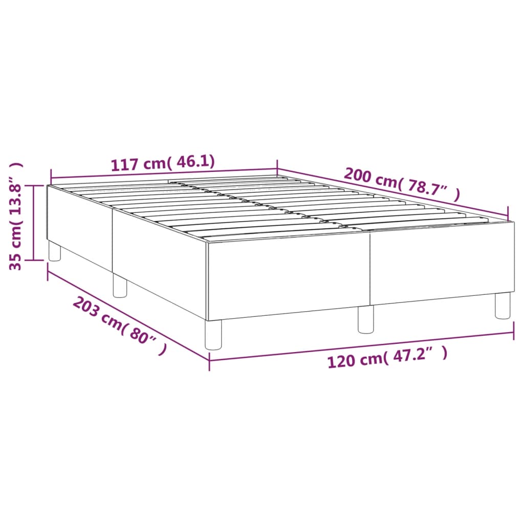 Bettgestell ohne Matratze Dunkelblau 120x200 cm Samt