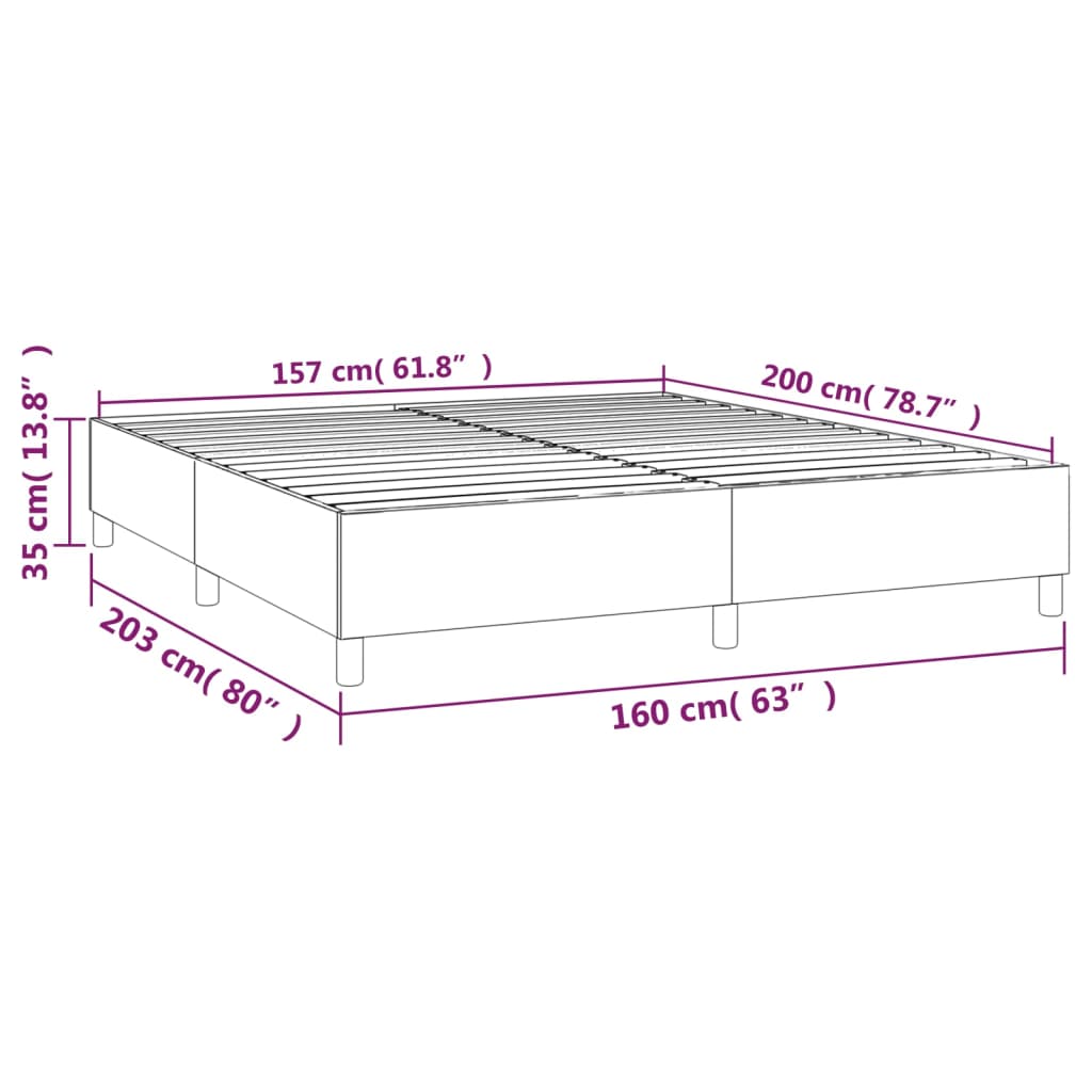 Bettgestell ohne Matratze Dunkelgrau 160x200 cm Samt