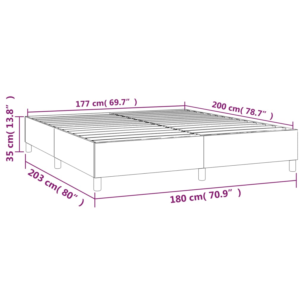 Bettgestell ohne Matratze Schwarz 180x200 cm Samt