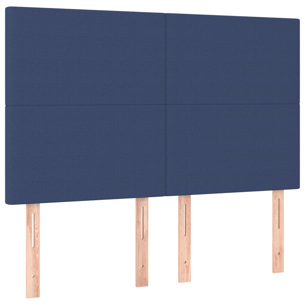 Kopfteile 4 Stk. Blau 72x5x78/88 cm Stoff