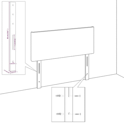 Kopfteile 2 Stk. Rosa 80x5x78/88 cm Samt