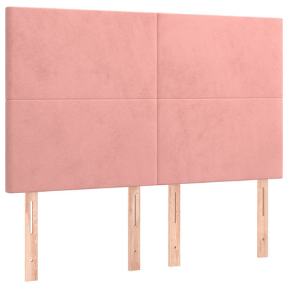 Kopfteile 4 Stk. Rosa 72x5x78/88 cm Samt