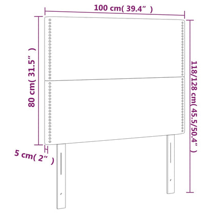 Kopfteile 2 Stk. Dunkelbraun 100x5x78/88 cm Stoff