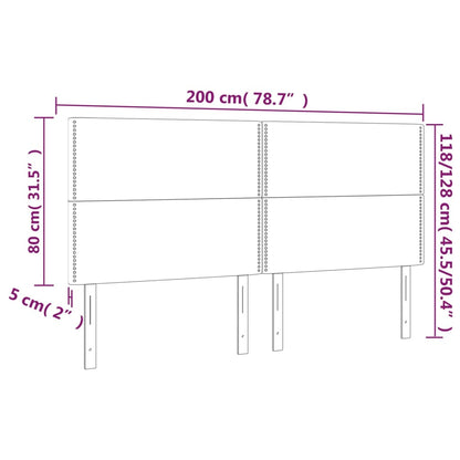 Kopfteile 4 Stk. Dunkelbraun 100x5x78/88 cm Stoff