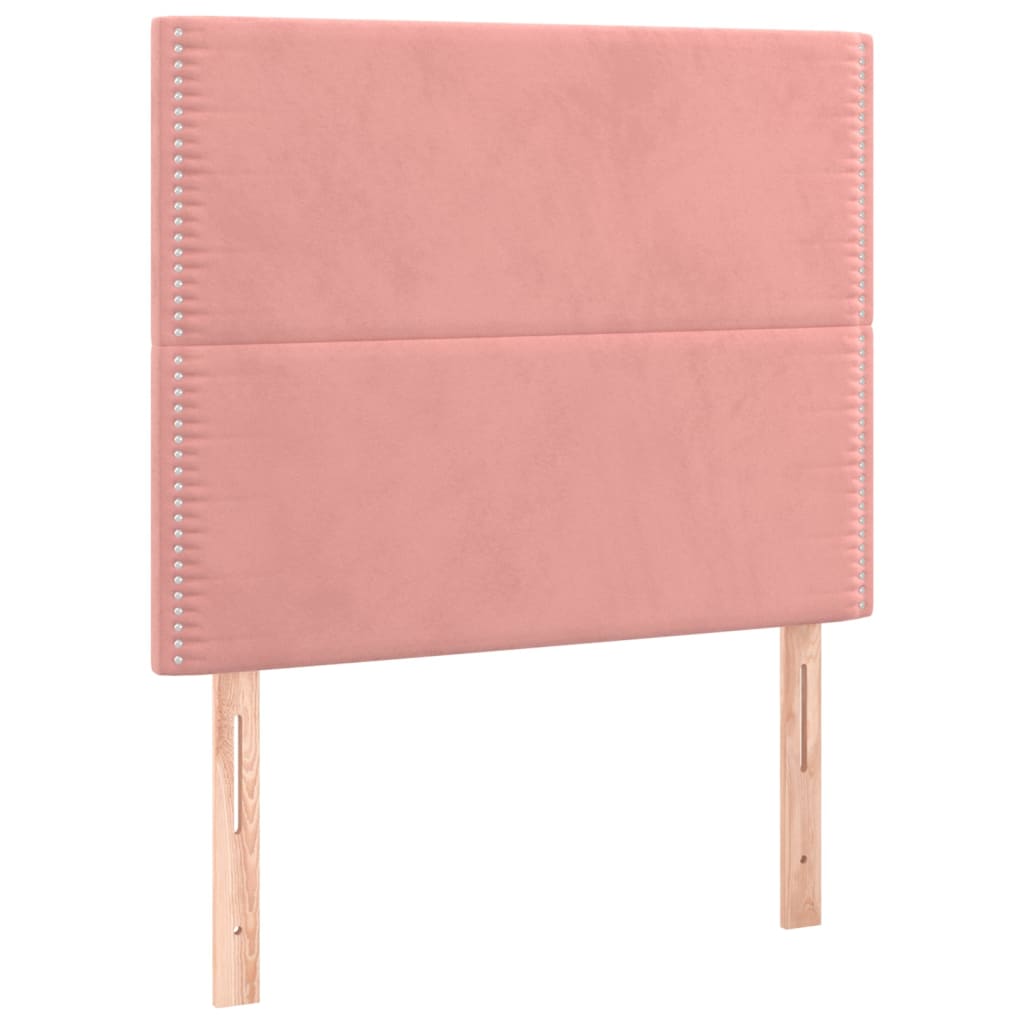 Kopfteile 2 Stk. Rosa 80x5x78/88 cm Samt