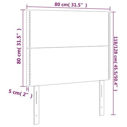 Kopfteile 2 Stk. Rosa 80x5x78/88 cm Samt