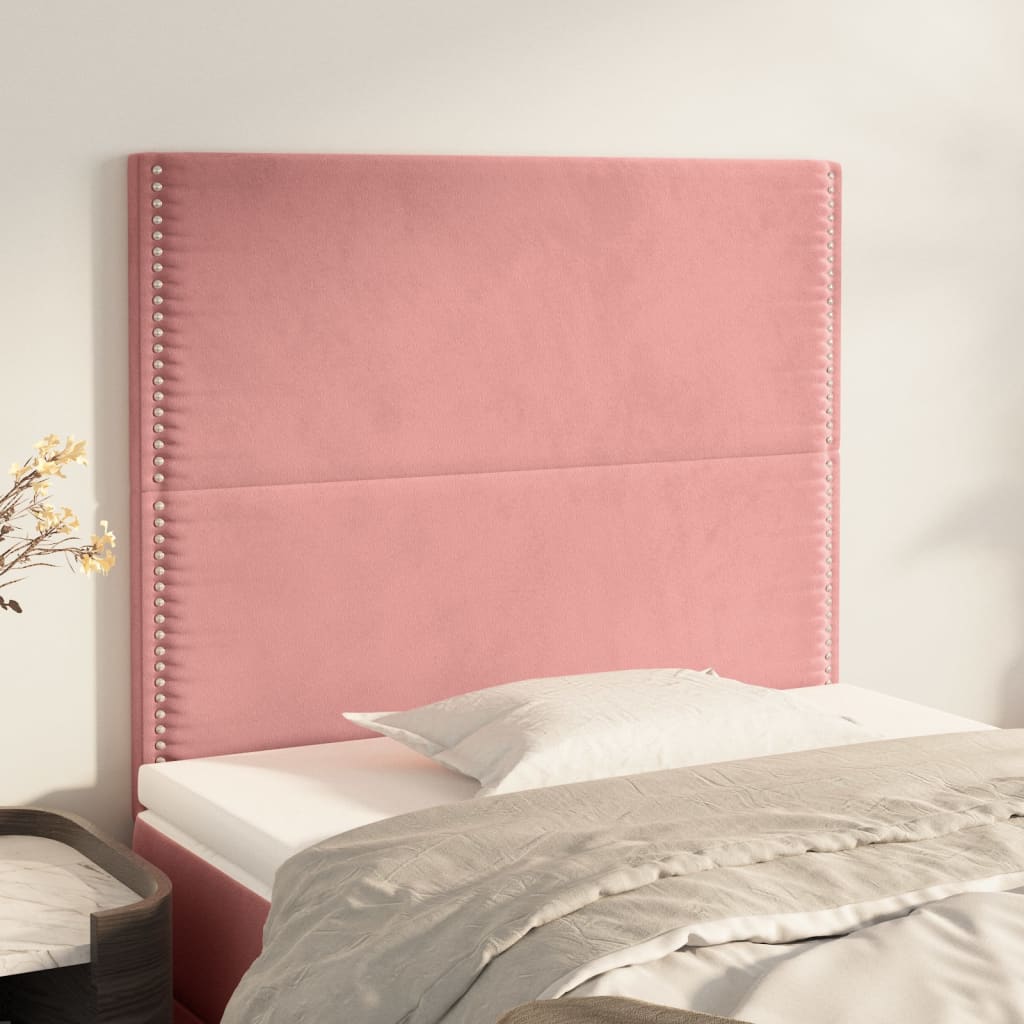 Kopfteile 2 Stk. Rosa 80x5x78/88 cm Samt