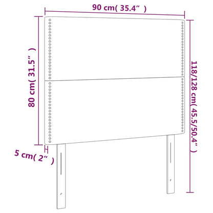 Kopfteile 2 Stk. Schwarz 90x5x78/88 cm Samt