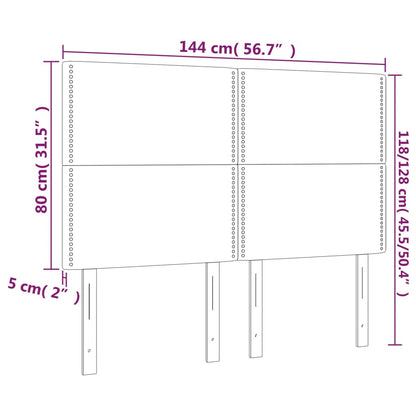 Kopfteile 4 Stk. Schwarz 72x5x78/88 cm Samt