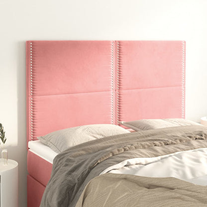 Kopfteile 4 Stk. Rosa 72x5x78/88 cm Samt