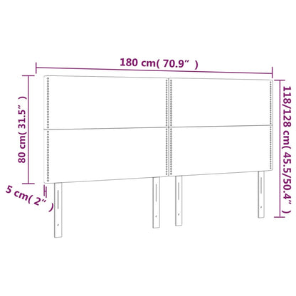 Kopfteile 4 Stk. Hellgrau 90x5x78/88 cm Samt