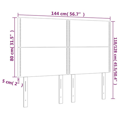 Kopfteile 4 Stk. Grau 72x5x78/88 cm Kunstleder