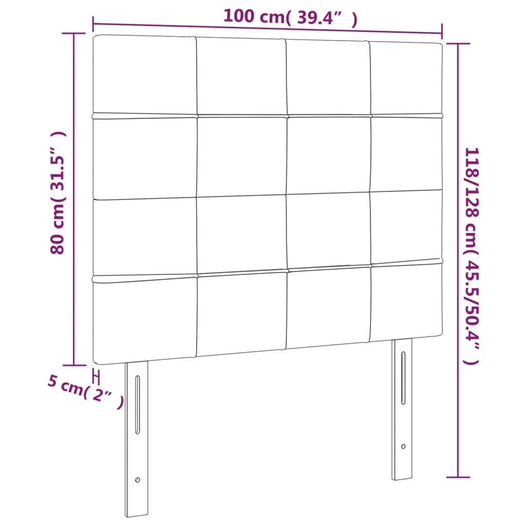 Kopfteile 2 Stk. Dunkelbraun 100x5x78/88 cm Stoff