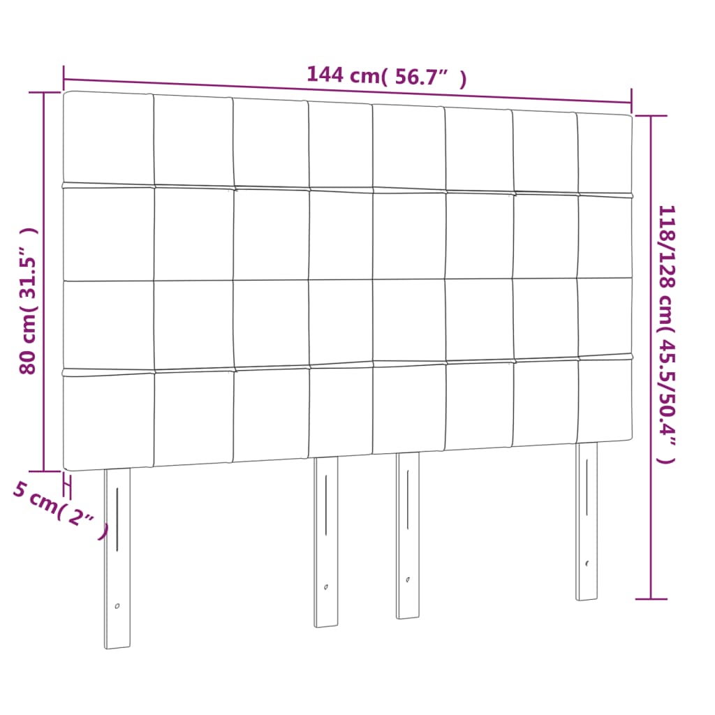 Kopfteile 4 Stk. Dunkelbraun 72x5x78/88 cm Stoff