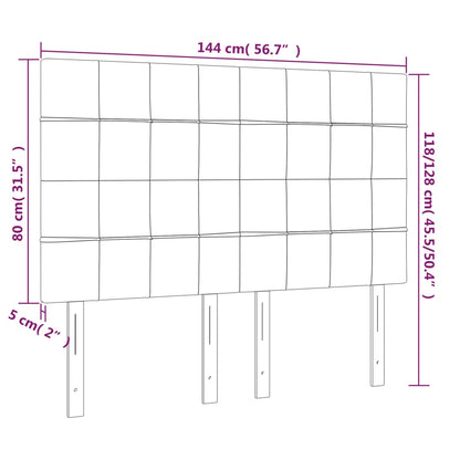 Kopfteile 4 Stk. Dunkelbraun 72x5x78/88 cm Stoff