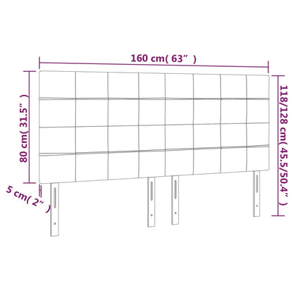 Kopfteile 4 Stk. Dunkelgrau 80x5x78/88 cm Stoff