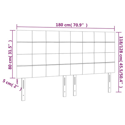 Kopfteile 4 Stk. Dunkelgrau 90x5x78/88 cm Stoff