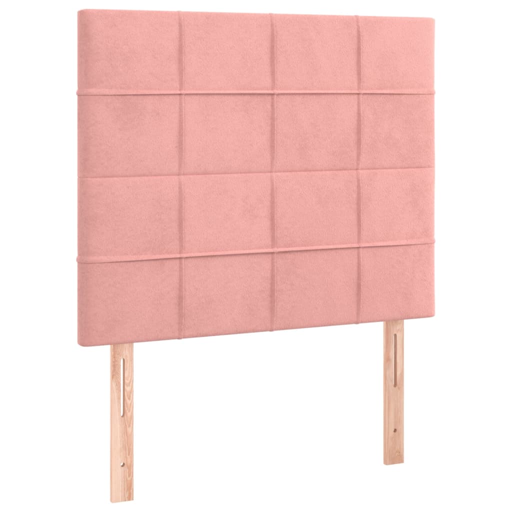 Kopfteile 2 Stk. Rosa 100x5x78/88 cm Samt