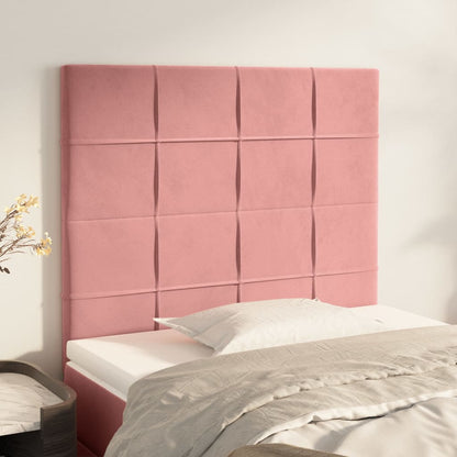 Kopfteile 2 Stk. Rosa 100x5x78/88 cm Samt