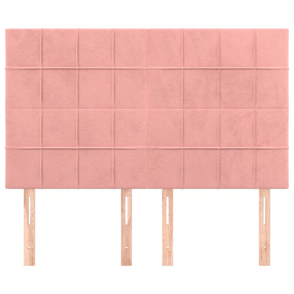 Kopfteile 4 Stk. Rosa 72x5x78/88 cm Samt