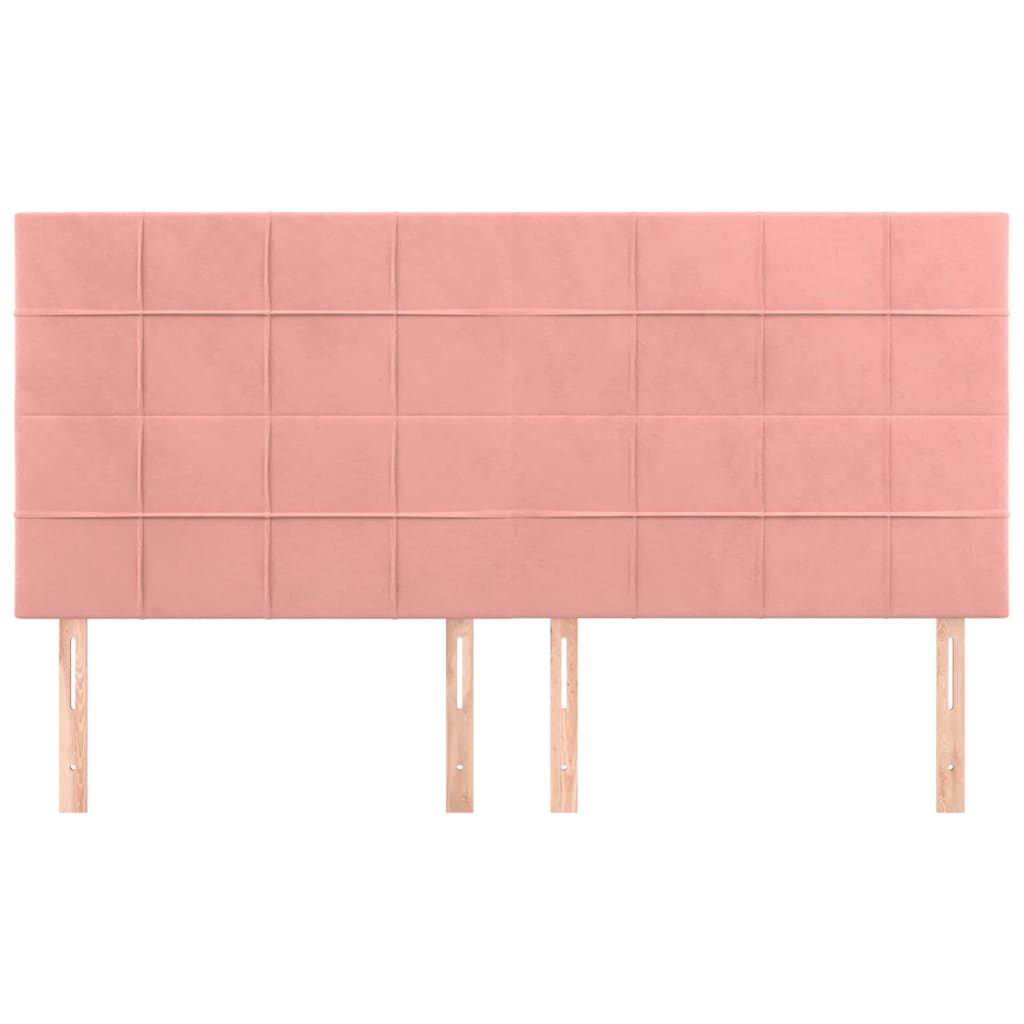 Kopfteile 4 Stk. Rosa 80x5x78/88 cm Samt