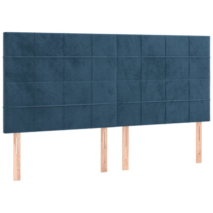 Kopfteile 4 Stk. Dunkelblau 90x5x78/88 cm Samt