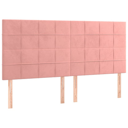 Kopfteile 4 Stk. Rosa 100x5x78/88 cm Samt