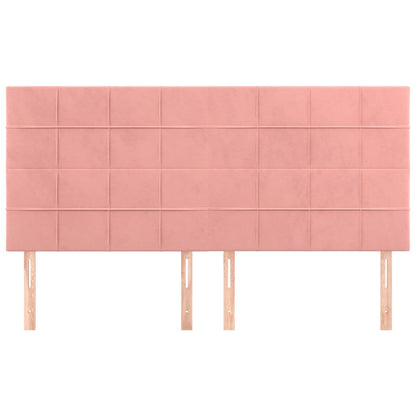 Kopfteile 4 Stk. Rosa 100x5x78/88 cm Samt