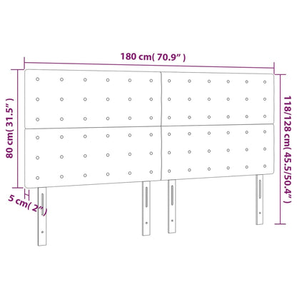 Kopfteile 4 Stk. Schwarz 90x5x78/88 cm Kunstleder