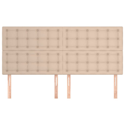 Kopfteile 4 Stk. Cappuccino-Braun 90x5x78/88 cm Kunstleder