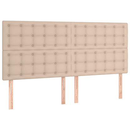 Kopfteile 4 Stk. Cappuccino-Braun 100x5x78/88 cm Kunstleder