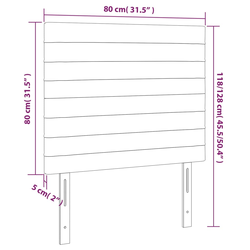 Kopfteile 2 Stk. Dunkelgrau 80x5x78/88 cm Stoff