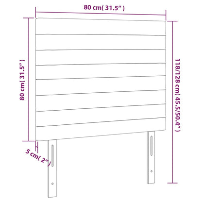 Kopfteile 2 Stk. Dunkelgrau 80x5x78/88 cm Stoff