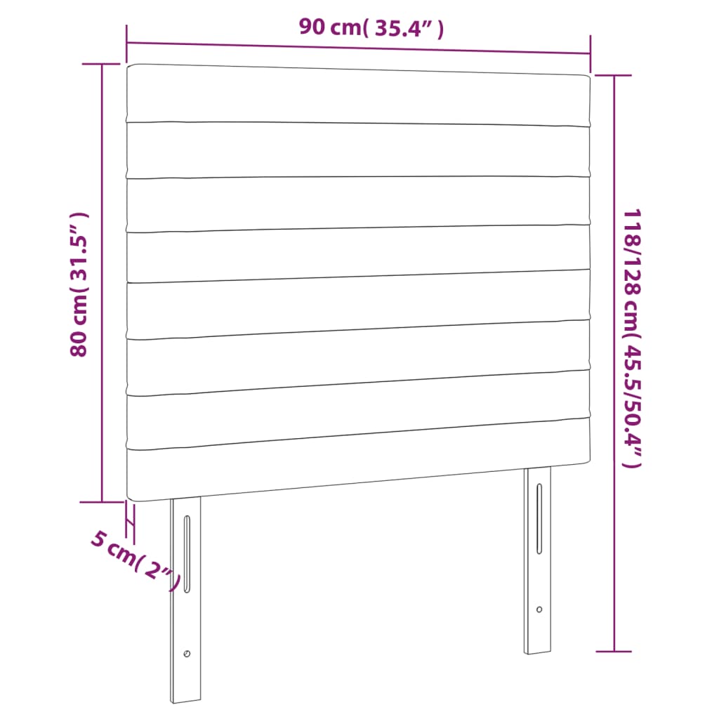 Kopfteile 2 Stk. Blau 90x5x78/88 cm Stoff