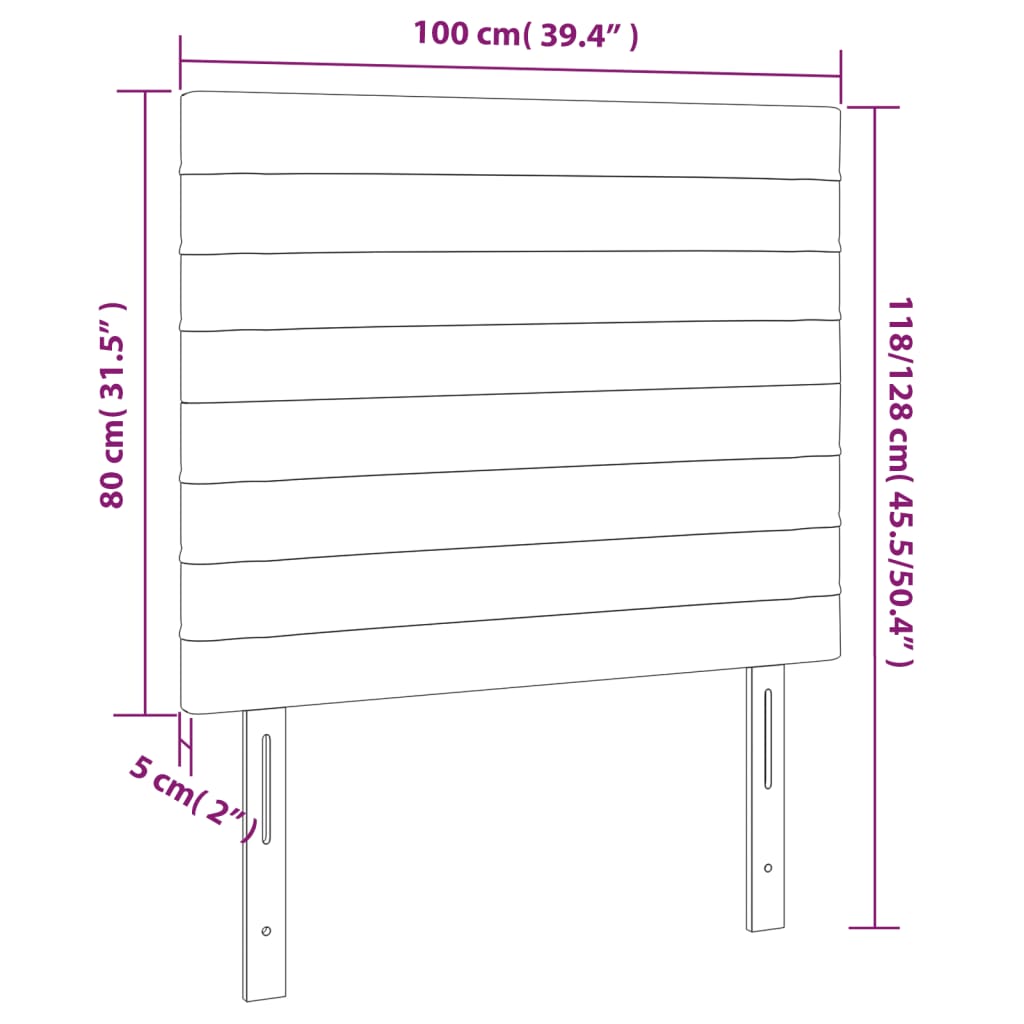 Kopfteile 2 Stk. Schwarz 100x5x78/88 cm Stoff