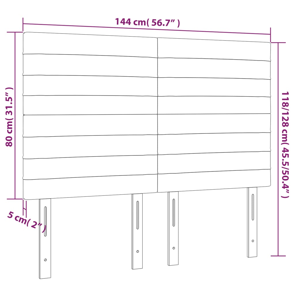 Kopfteile 4 Stk. Schwarz 72x5x78/88 cm Stoff