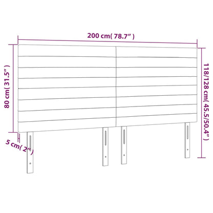 Kopfteile 4 Stk. Dunkelgrau 100x5x78/88 cm Stoff