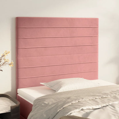 Kopfteile 2 Stk. Rosa 90x5x78/88 cm Samt