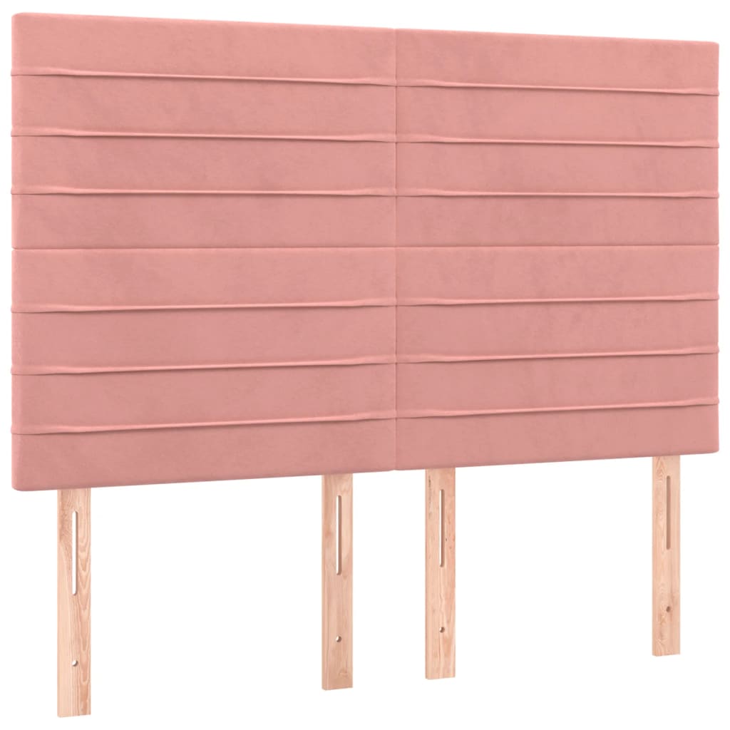 Kopfteile 4 Stk. Rosa 72x5x78/88 cm Samt