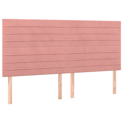 Kopfteile 4 Stk. Rosa 80x5x78/88 cm Samt