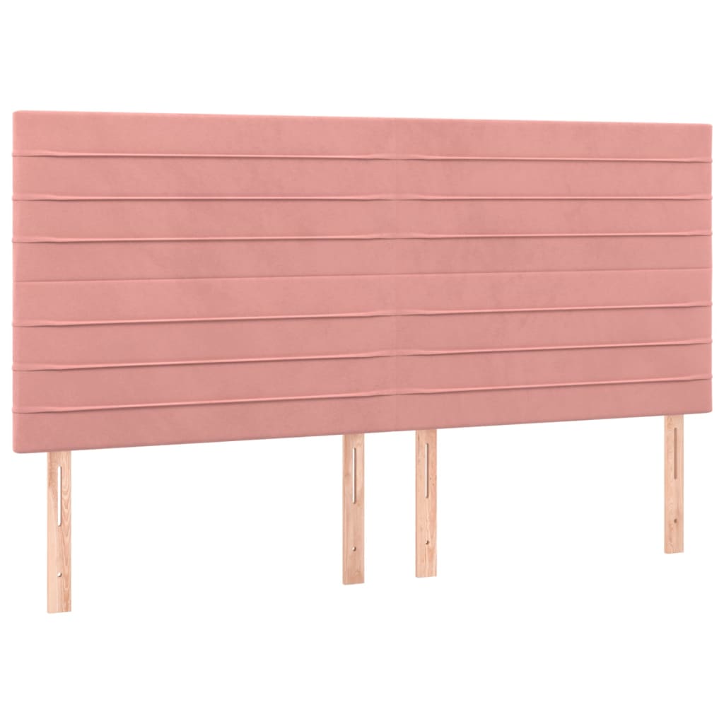 Kopfteile 4 Stk. Rosa 90x5x78/88 cm Samt