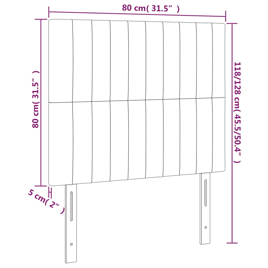 Kopfteile 2 Stk. Schwarz 80x5x78/88 cm Stoff