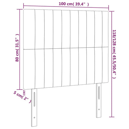 Kopfteile 2 Stk. Taupe 100x5x78/88 cm Stoff