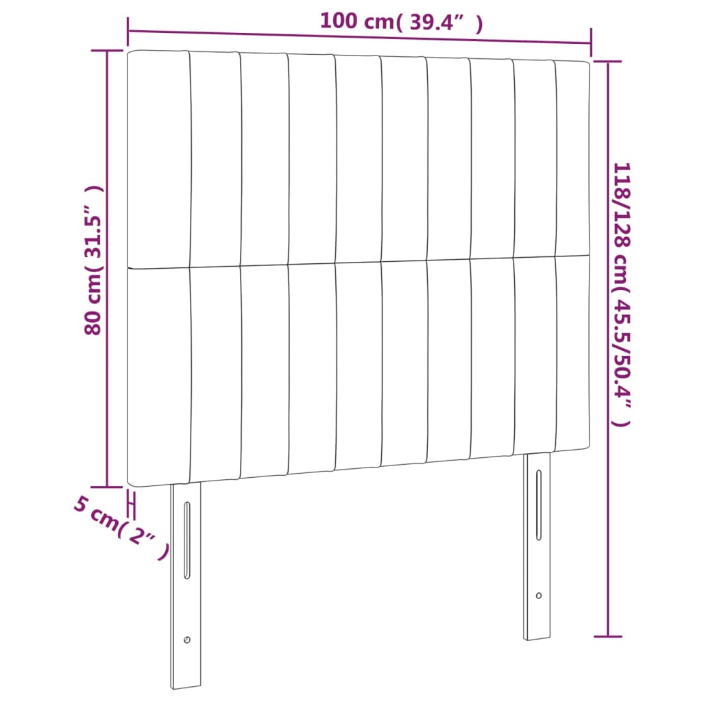 Kopfteile 2 Stk. Blau 100x5x78/88 cm Stoff