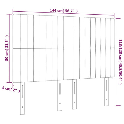 Kopfteile 4 Stk. Hellgrau 72x5x78/88 cm Stoff